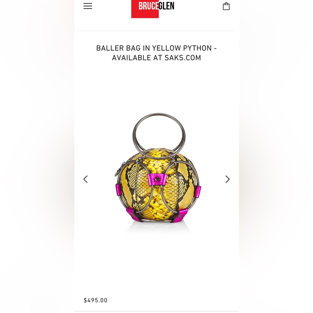 BruceGlen Baller Bag Yellow Python